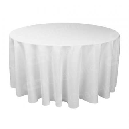 120 Inch Round White Tablecloth