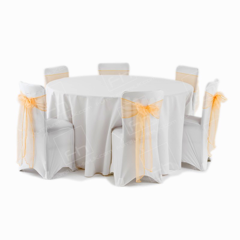 108 Inch Round White Tablecloth (for 4ft)