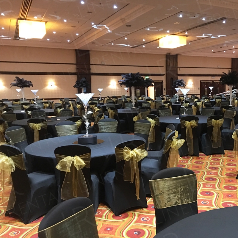 130 inch Round Black Tablecloth (for 6ft)