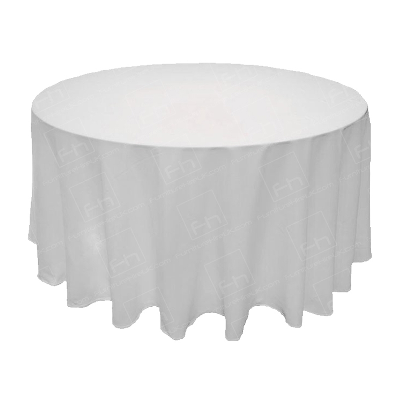 118 Inch Round White Tablecloth (for 5ft/5ft6) 118 Inch Round White Tablecloth (for 5ft/5ft6)