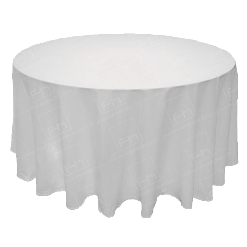 130 Inch Round White Tablecloth (for 6ft) 130 Inch Round White Tablecloth (for 6ft)