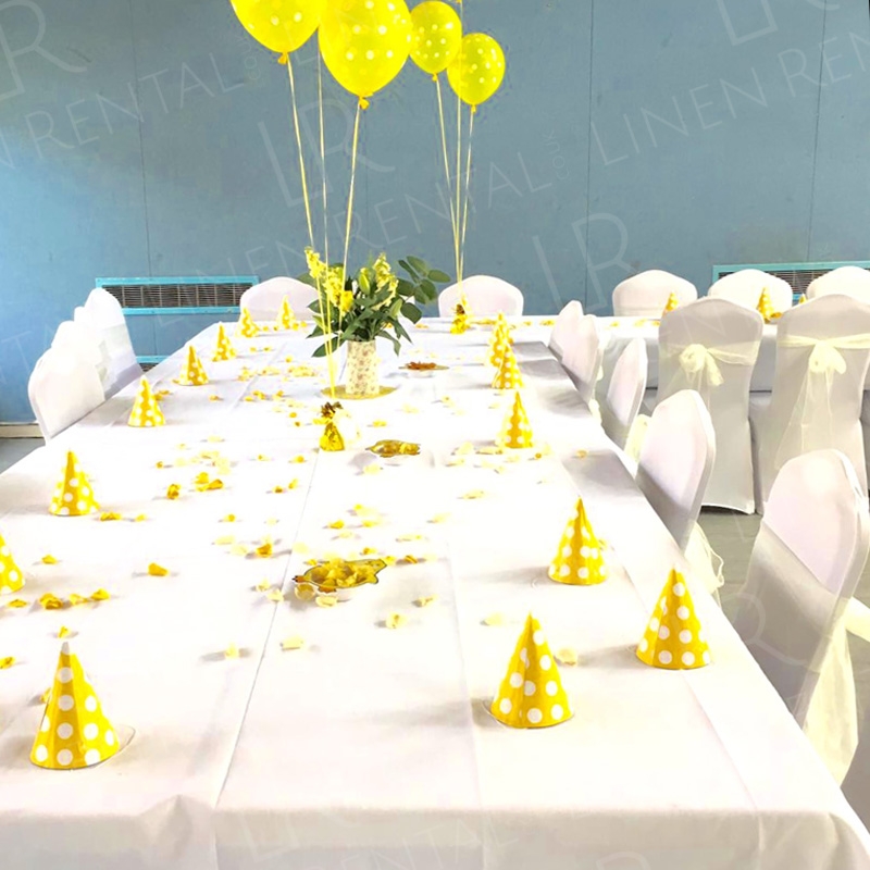 70 x 144 Inch White Tablecloth